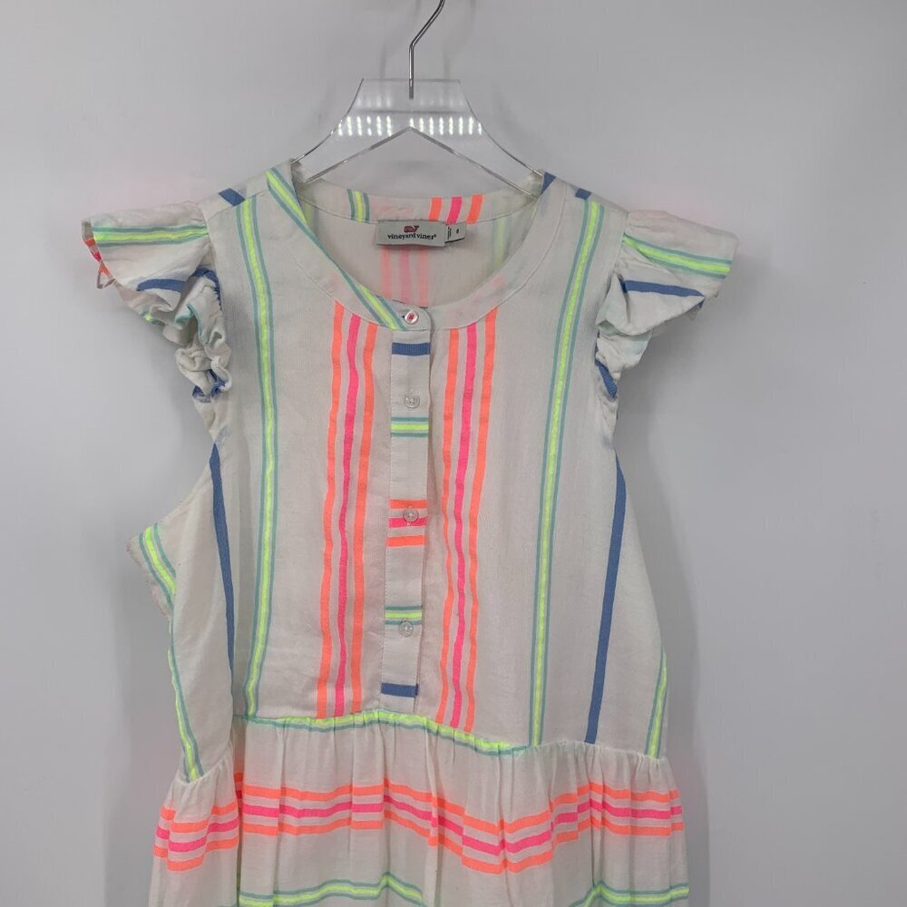 Vineyard Vines Guava Button Front Mini Dress Stri… - image 2